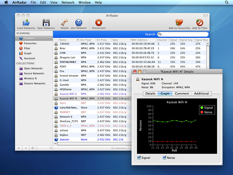 AirRadar 2.3.2 Mac software screenshot