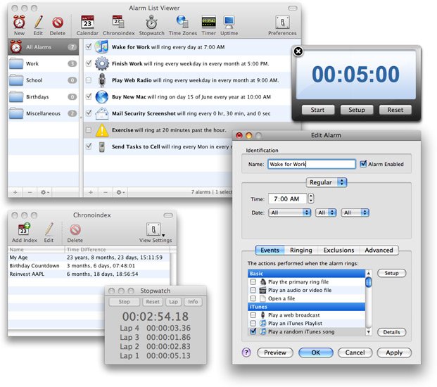 Alarm Clock Pro 9.5.7 Mac software screenshot