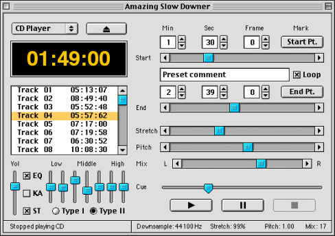 Amazing Slow Downer 3.4.5 Mac software screenshot
