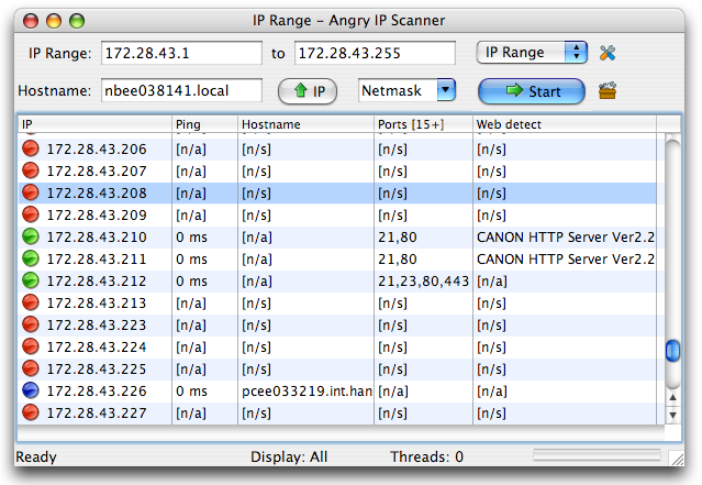 Angry IP Scanner 3.2.1 Mac software screenshot
