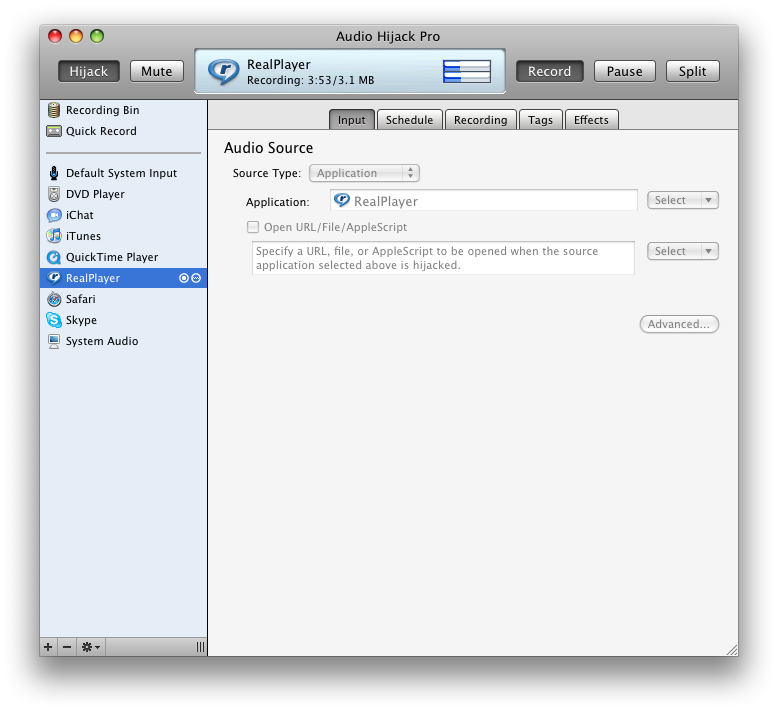Audio Hijack Pro 2.11.0 Mac software screenshot