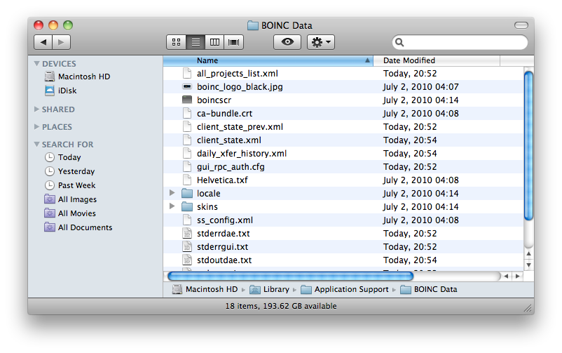 BOINC 7.2.42 Mac software screenshot