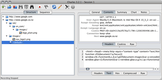 Charles 3.9.1 Mac software screenshot
