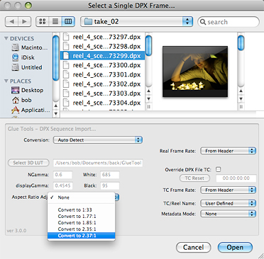 Cineon/DPX Toolkit 4.1.2926 Mac software screenshot
