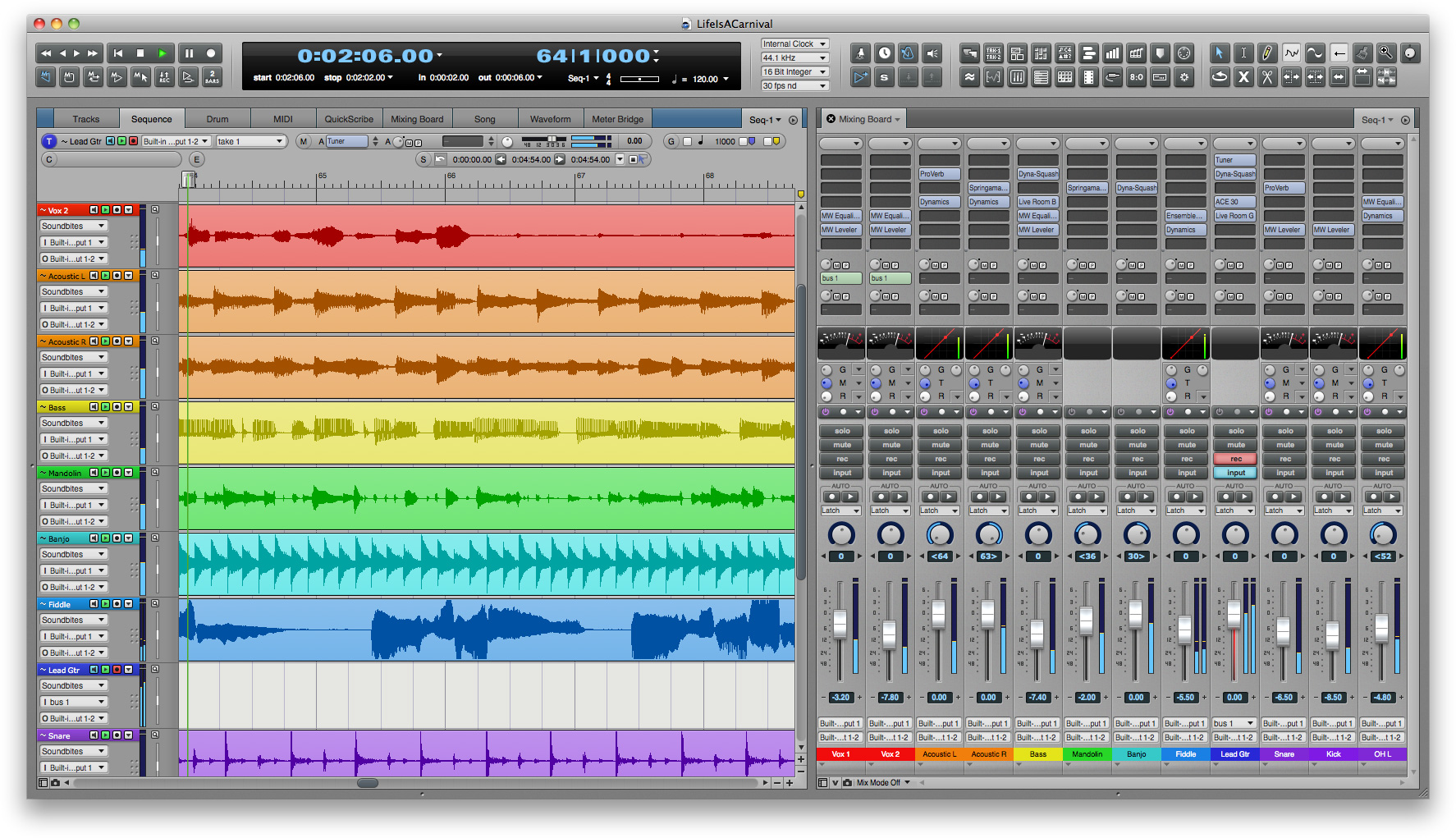 Digital Performer 8.0.5 Mac software screenshot