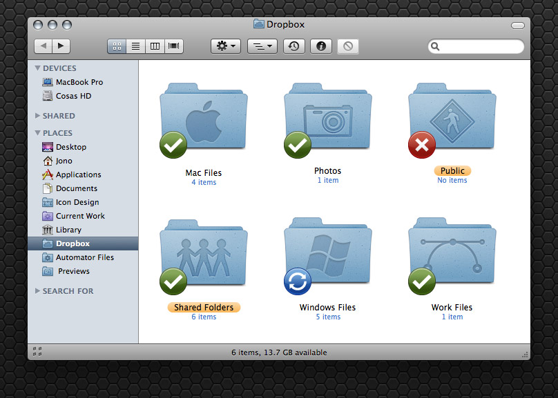 Dropbox 2.8.3 Mac software screenshot
