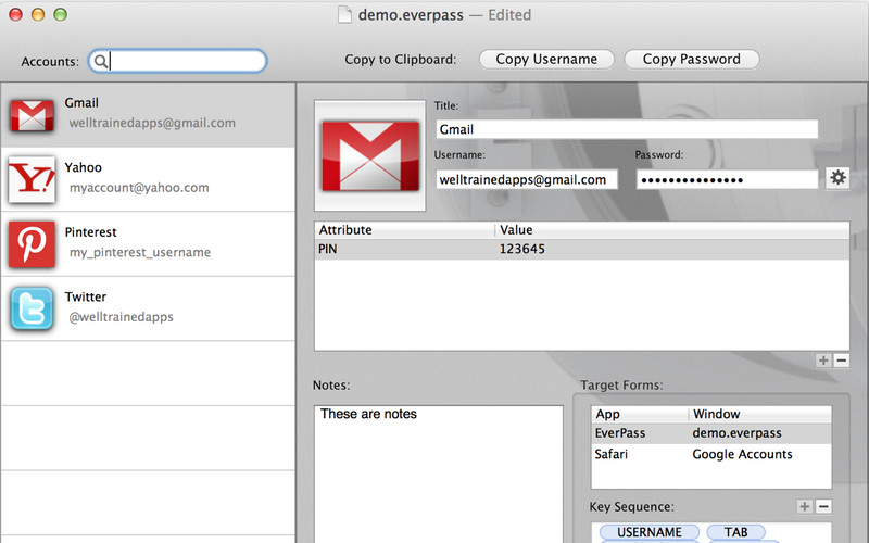 Everpass 1.4.1 Mac software screenshot
