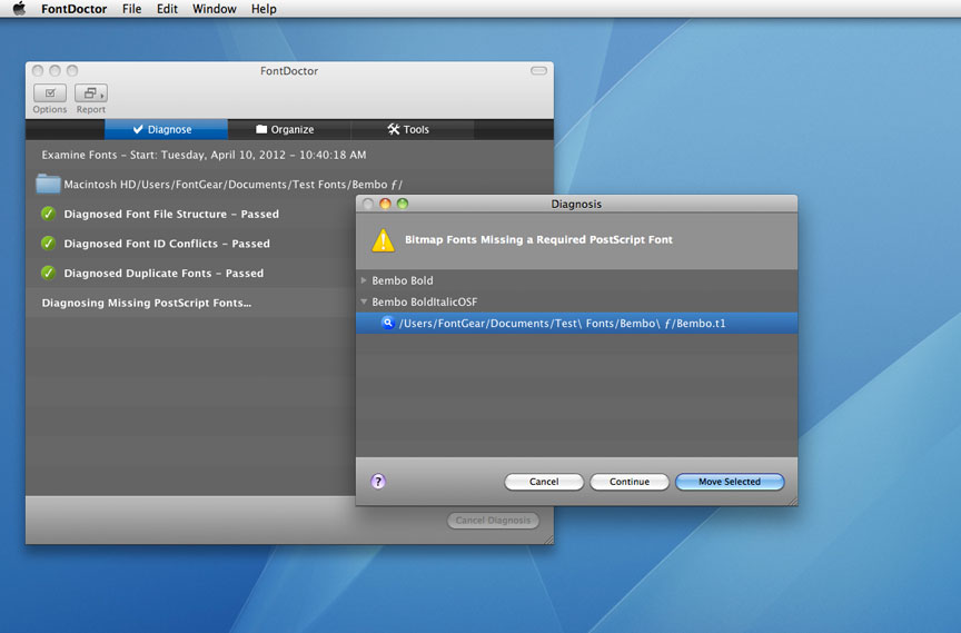 FontDoctor X 8.4.0 Mac software screenshot