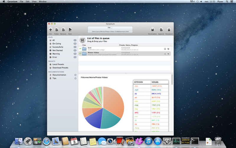 Geranium 1.0 Mac software screenshot
