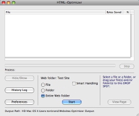 HTML-Optimizer Pro 5.12.5 Mac software screenshot