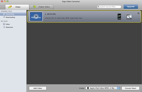 Kigo Video Converter 7.0.2 Mac software screenshot
