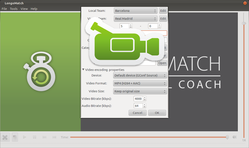 LongoMatch 0.18.10-2 Mac software screenshot