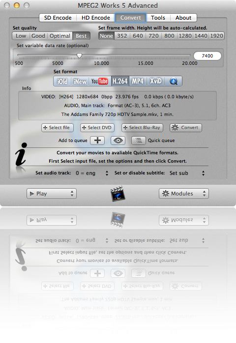 MPEG2 Works 5.2.2 Mac software screenshot