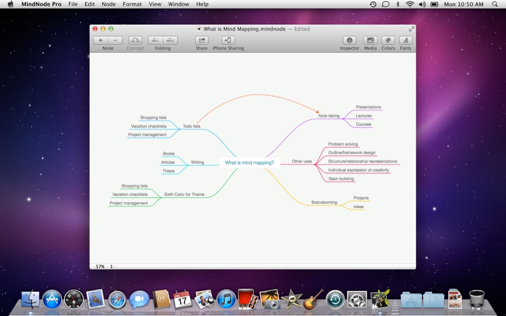 MindNode Pro 1.10.6 Mac software screenshot