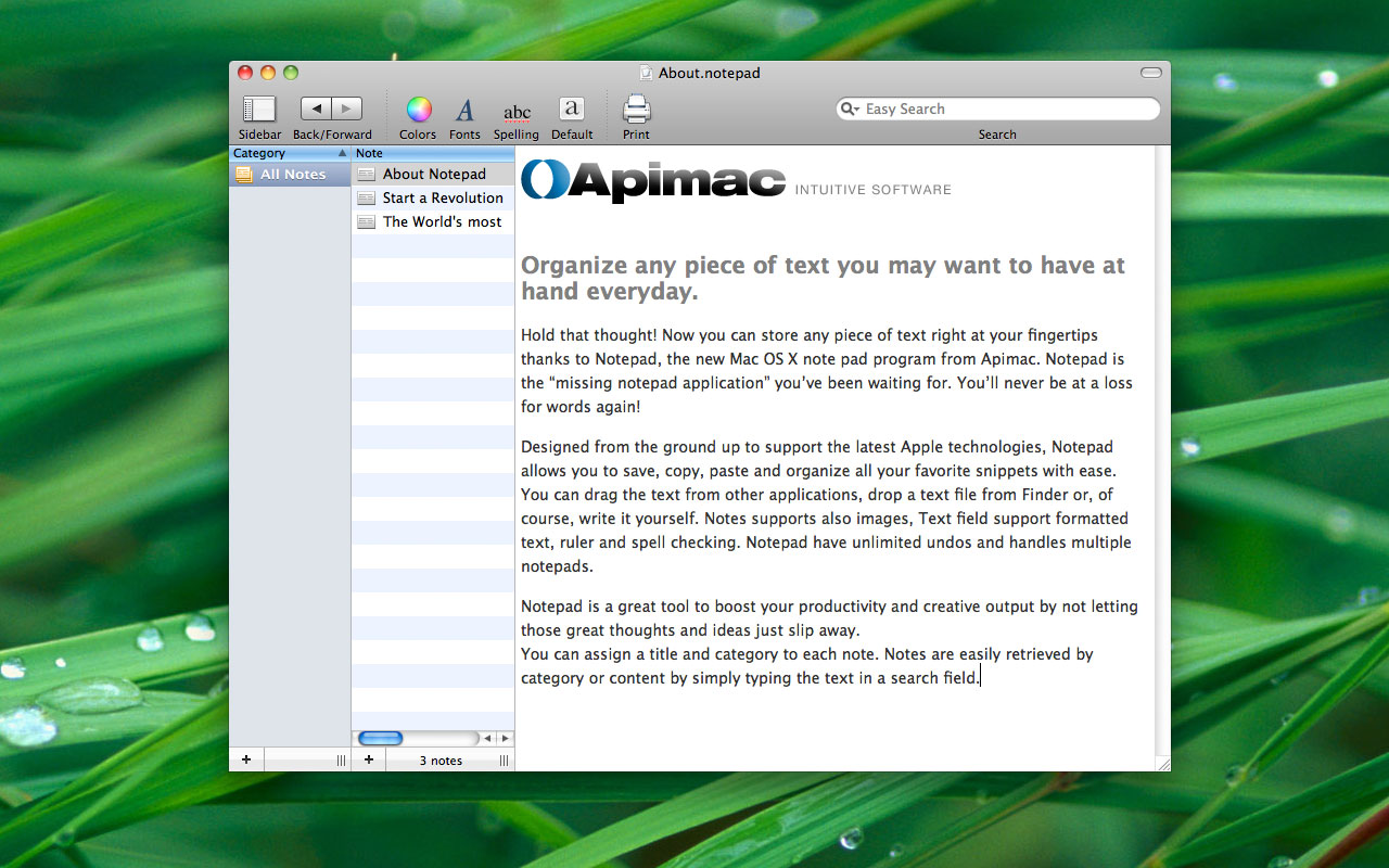Notepad 9.9.6 Mac software screenshot