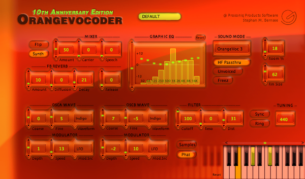 OrangeVocoder 3.4.1 Mac software screenshot