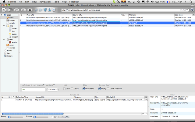 OutWit Hub 3.0.3.28 Mac software screenshot