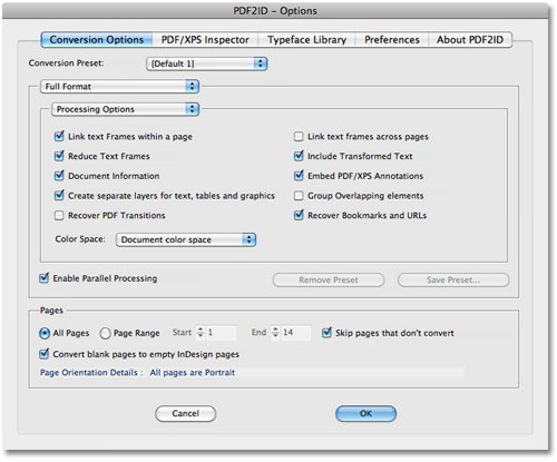 PDF2ID 4.0 Mac software screenshot