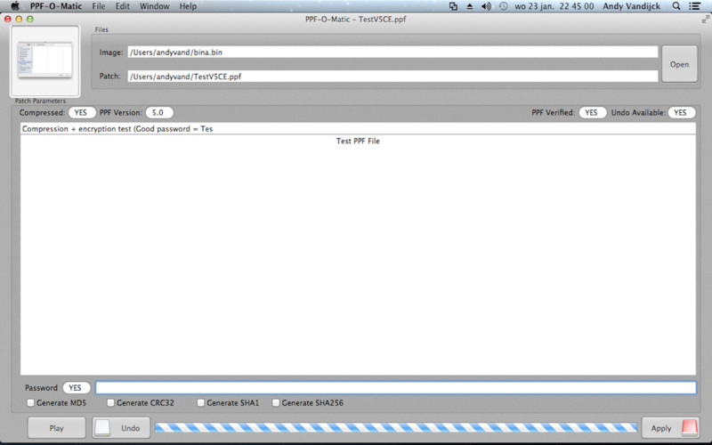 PPF-O-Matic 5.0.0 Mac software screenshot