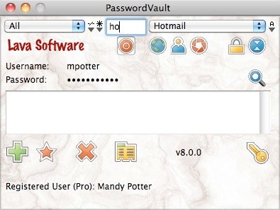 PasswordVault Lite 8.2.0 Mac software screenshot