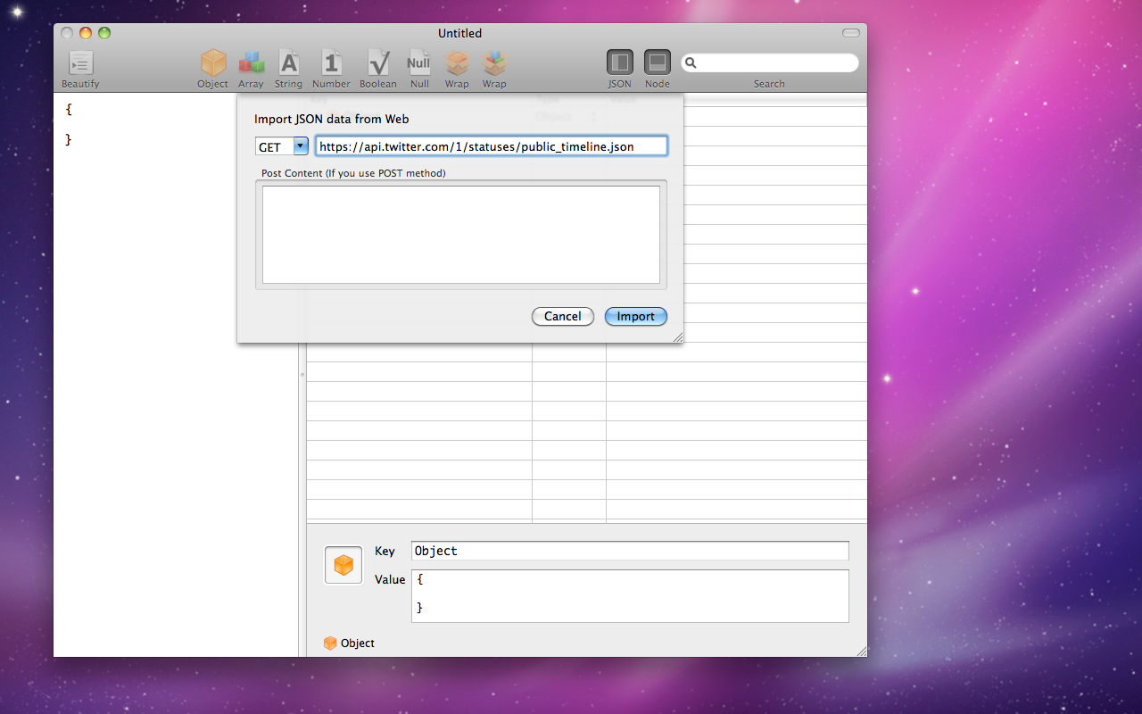 Power JSON Editor 1.2.8 Mac software screenshot