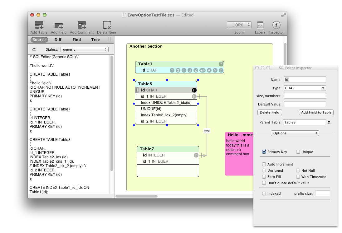 SQLEditor 2.1.3 Mac software screenshot