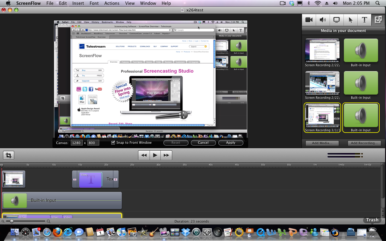 ScreenFlow 4.5.1 Mac software screenshot