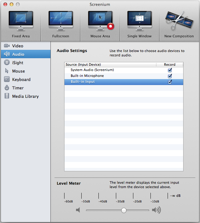Screenium 2.1.8 Mac software screenshot