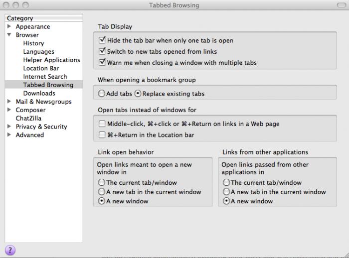 SeaMonkey 2.17 Mac software screenshot