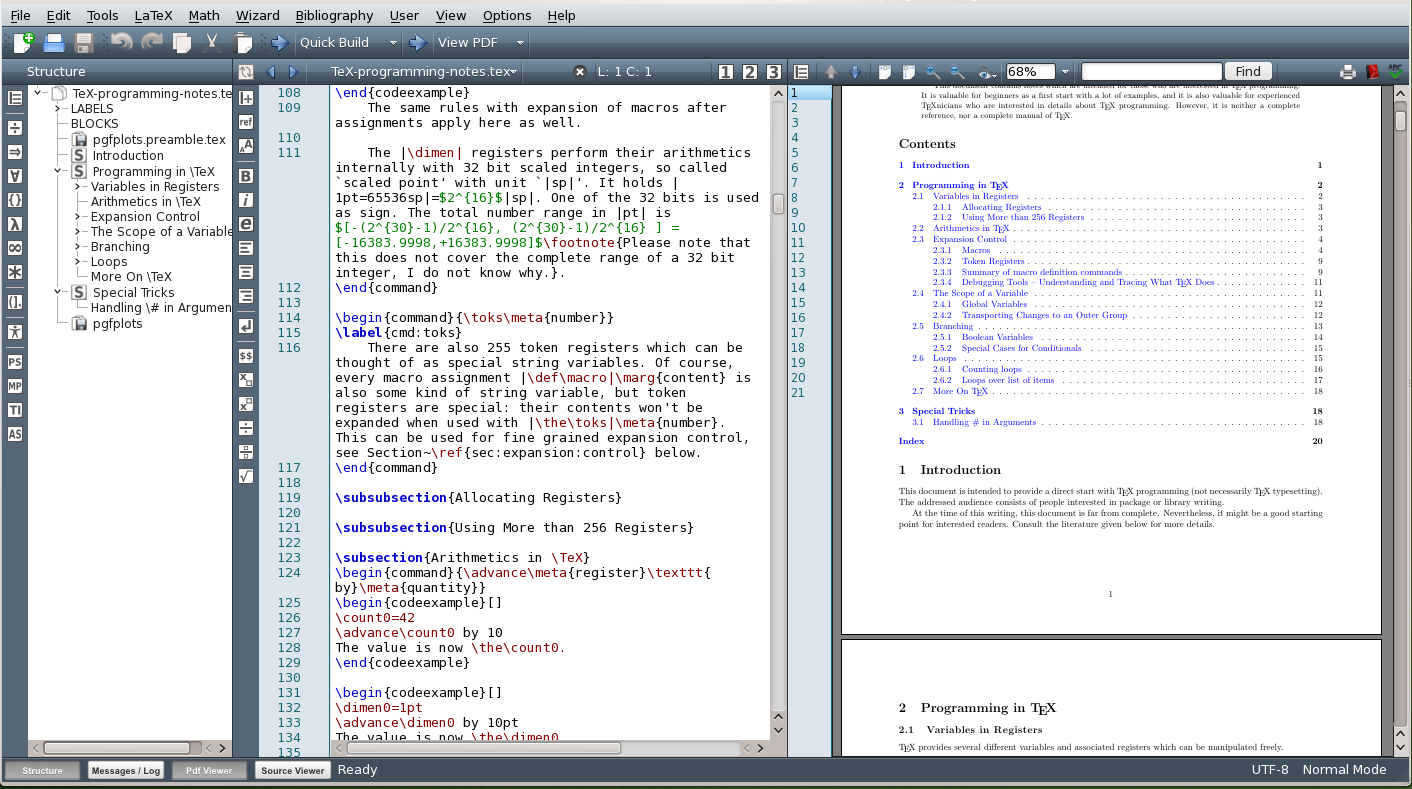 TeXMaker 4.3 Mac software screenshot