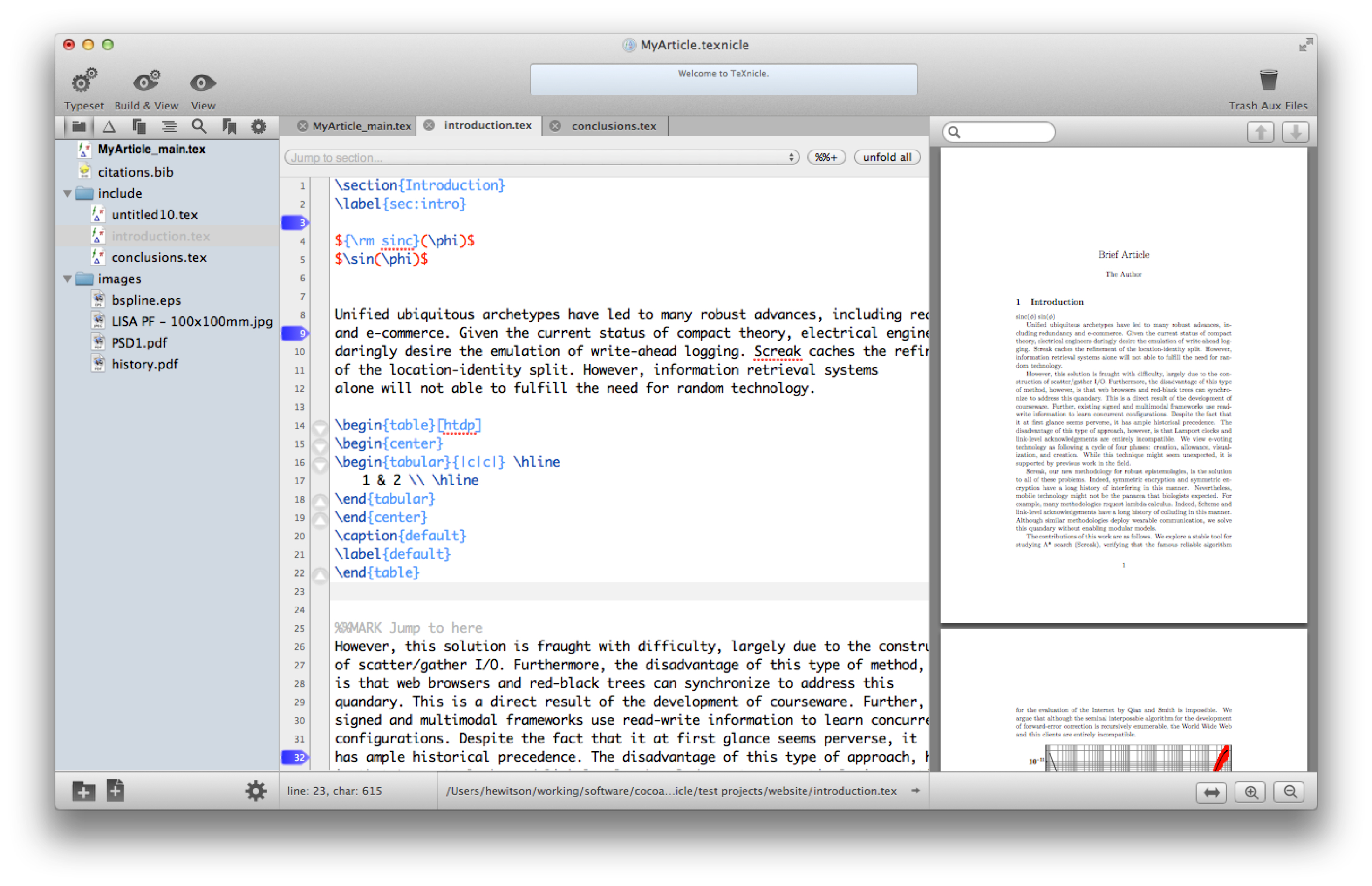 TeXnicle 2.0.7 Mac software screenshot