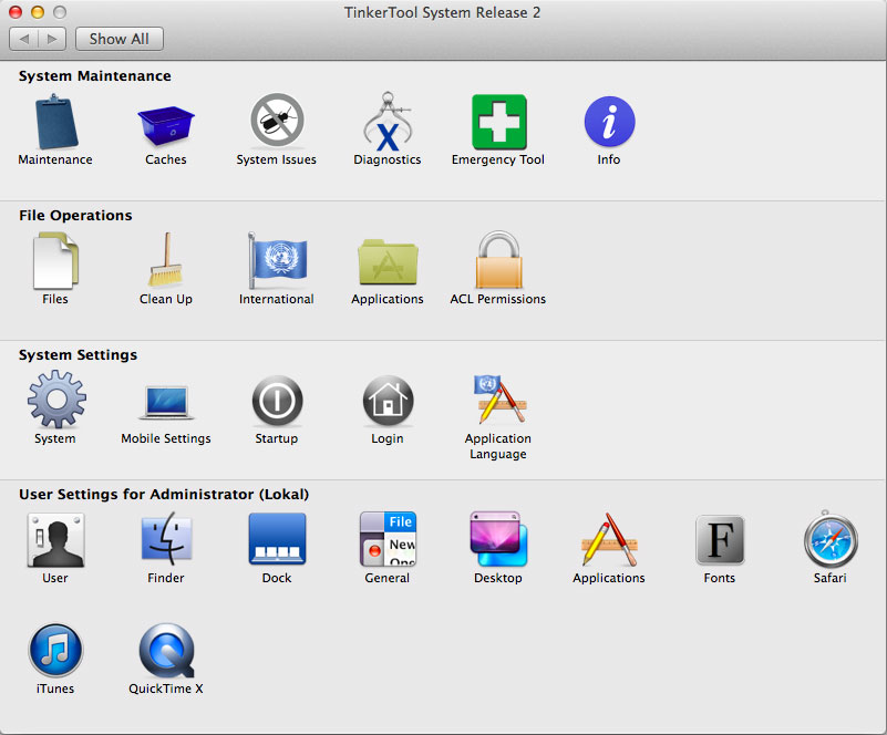 TinkerTool System 3.4.140716 Mac software screenshot