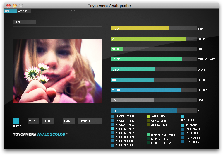 Toycamera AnalogColor 0.8.6 Mac software screenshot