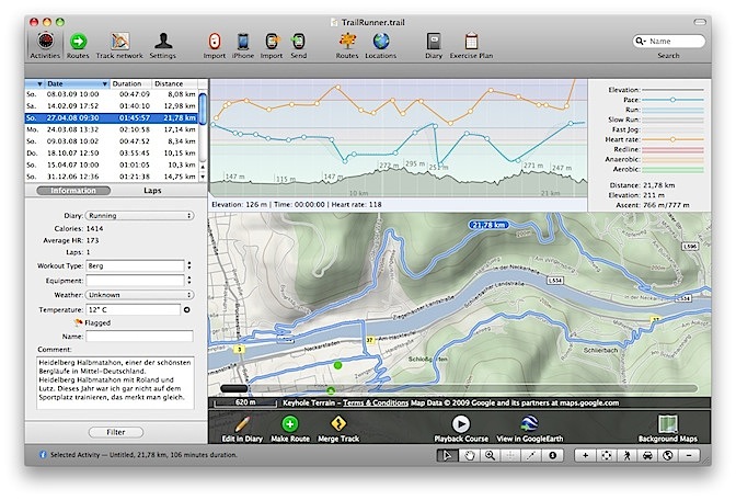 TrailRunner 3.8.769 Mac software screenshot