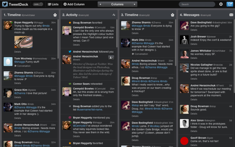 TweetDeck 3.8.4 Mac software screenshot