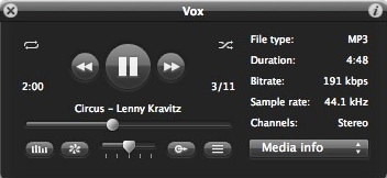 Vox 2.1 Mac software screenshot