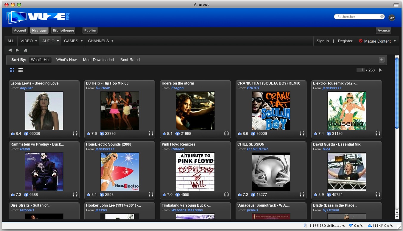 Vuze 5.4.0.0 Mac software screenshot