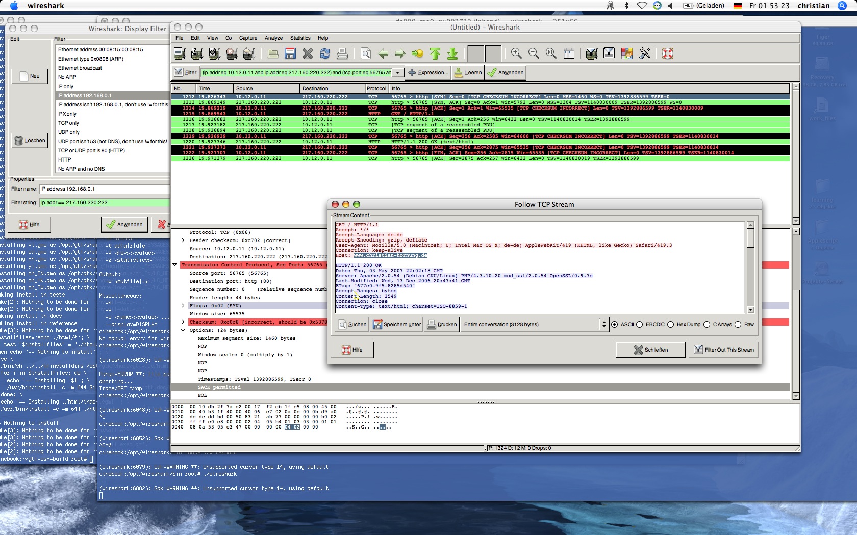 WireShark 1.12.0 Mac software screenshot