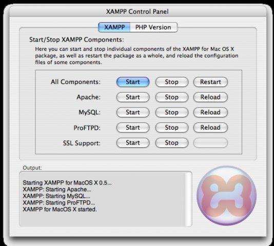 XAMPP 1.8.3-5 Mac software screenshot
