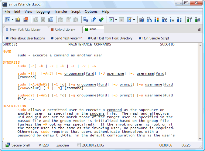 ZOC 6.59 Mac software screenshot