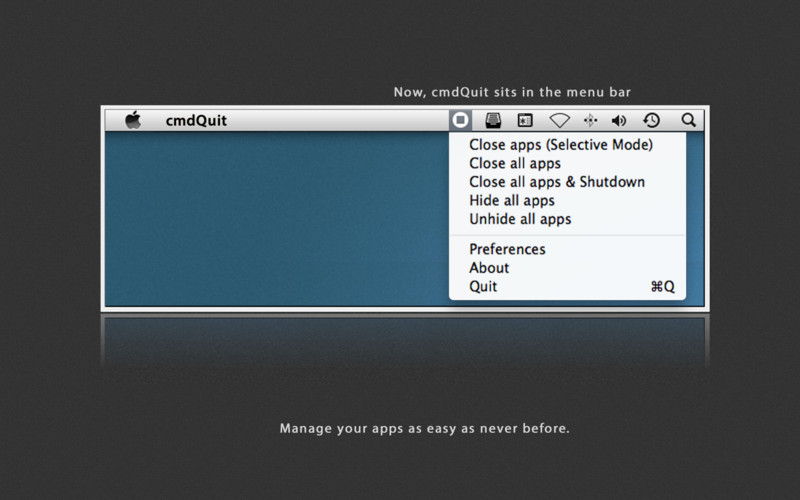 cmdQuit 3.0.2 Mac software screenshot