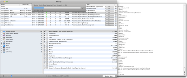 iBackup 7.6 Mac software screenshot