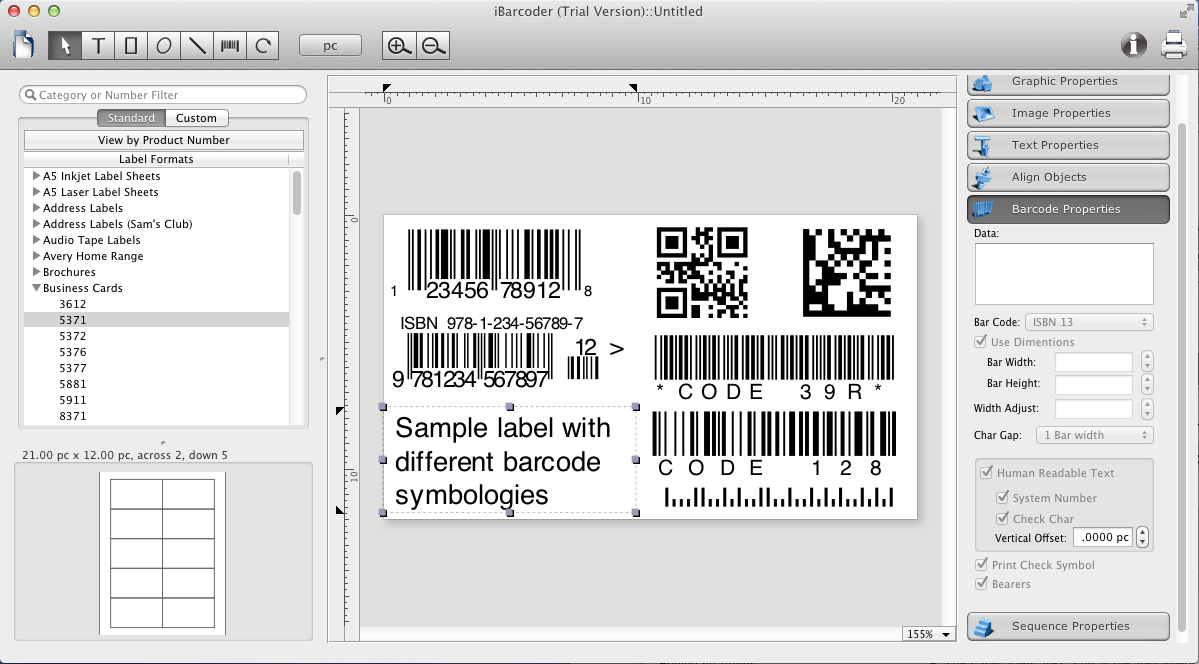 iBarcoder 3.6.3 Mac software screenshot