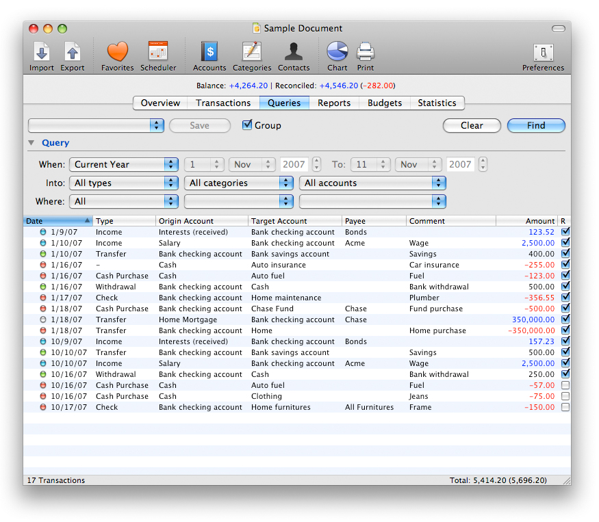 iCash 7.5.1 Mac software screenshot