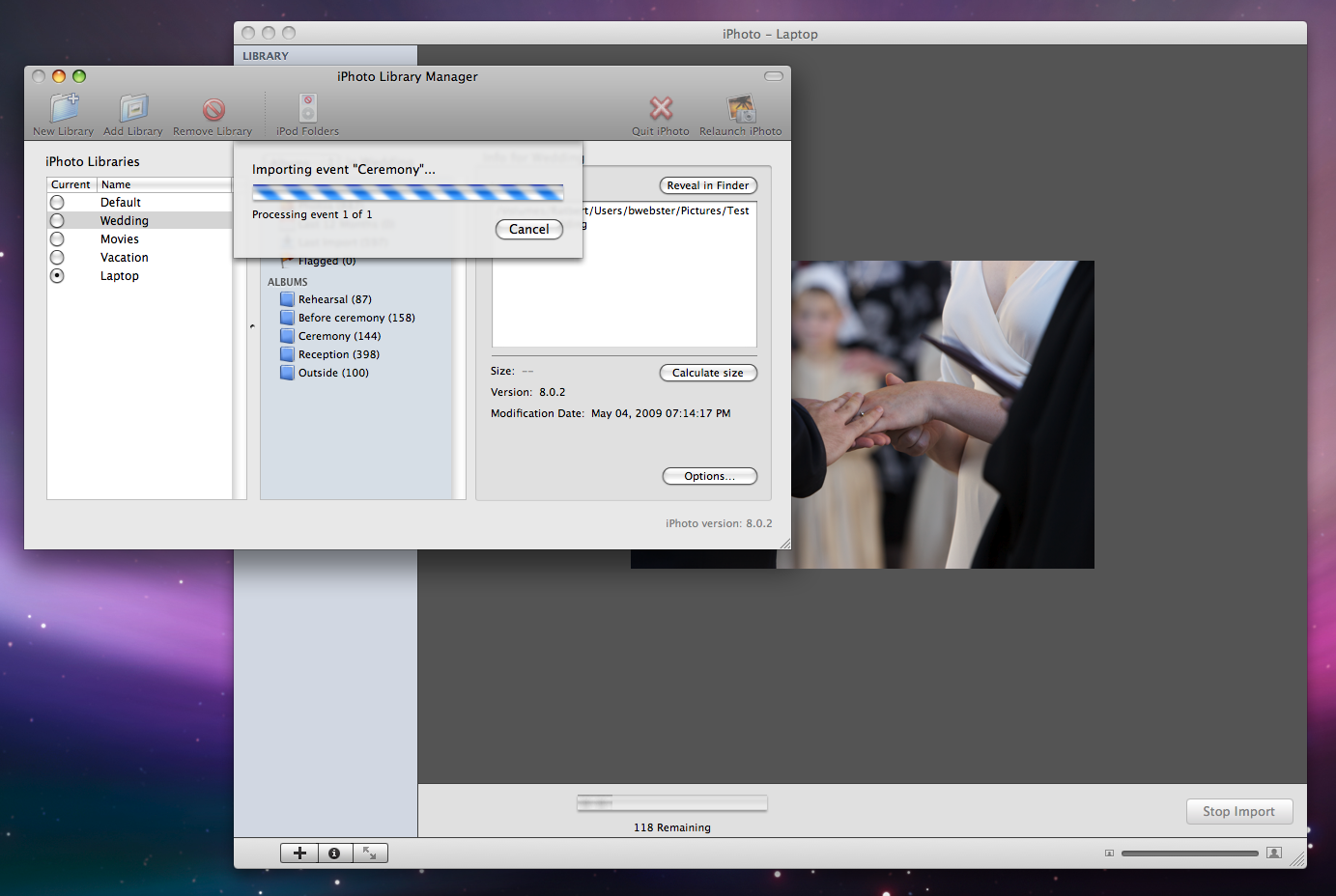 iPhoto Library Manager 4.1.7 Mac software screenshot