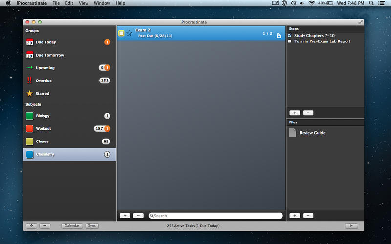 iProcrastinate 1.6.14 Mac software screenshot