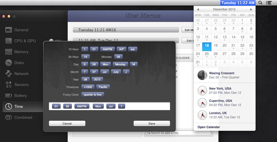 iStat Menus 5.0 Mac software screenshot
