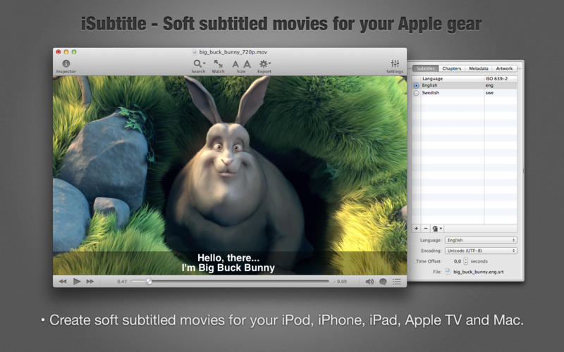 iSubtitle 2.8 Mac software screenshot
