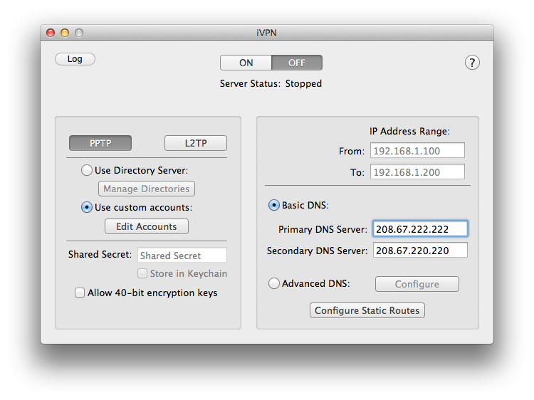 iVPN 7.0.2 Mac software screenshot