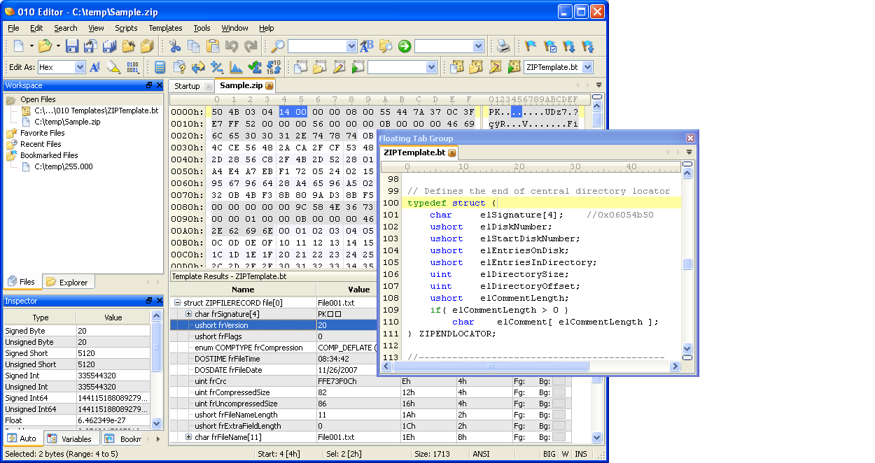 010 Editor 6.0.2 software screenshot